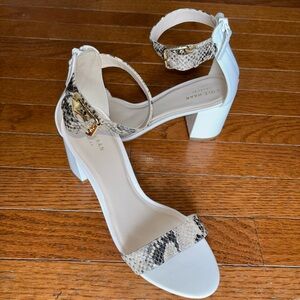 Women Cole Haan White Cream Block Heel Sandals Size 8